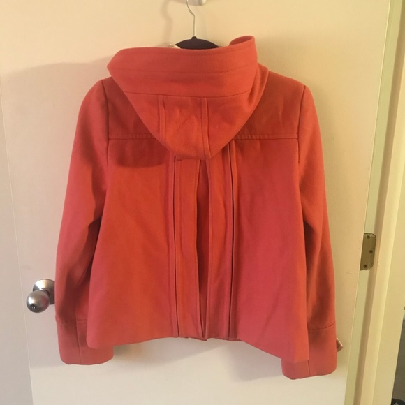 Anthropologie Salmon Hooded Peacoat by Elevenses - Picture 2 of 3
